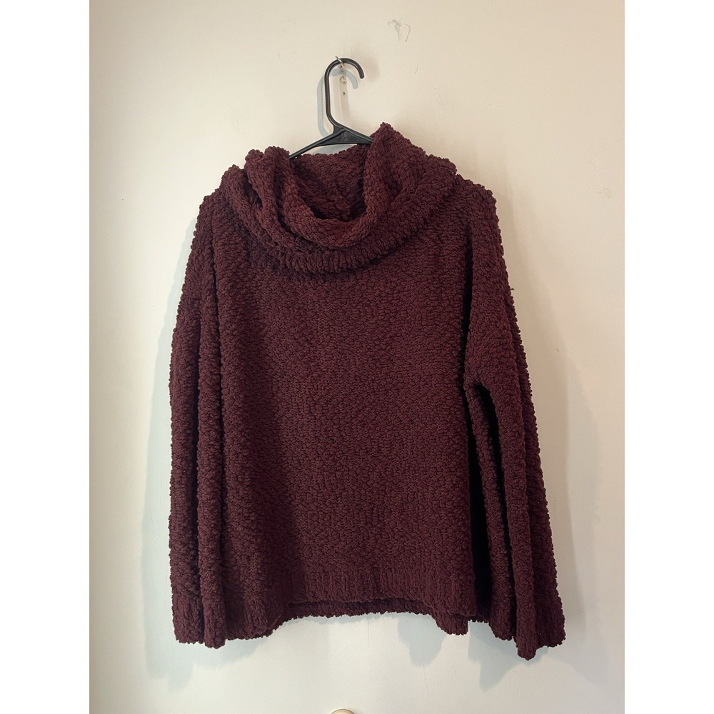 Altard State Cowl Neck Sweater Chunky Knit Over Sized Medium Red Maroon